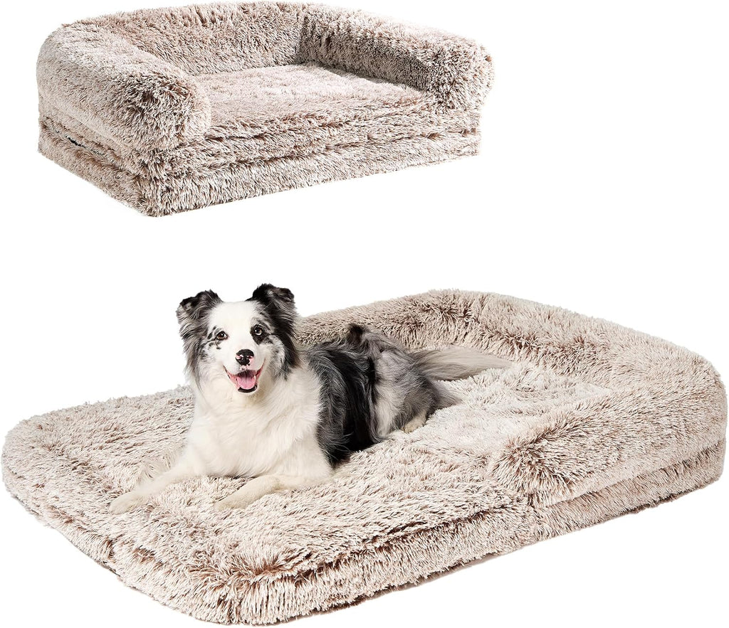 Foldable XXL Dog Bed for Large Sized Dog - 54x38x7.5, Faded Brown