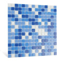 Glass Mosaic Pool Tile Backsplash 12 Inch 10P Light White Blue