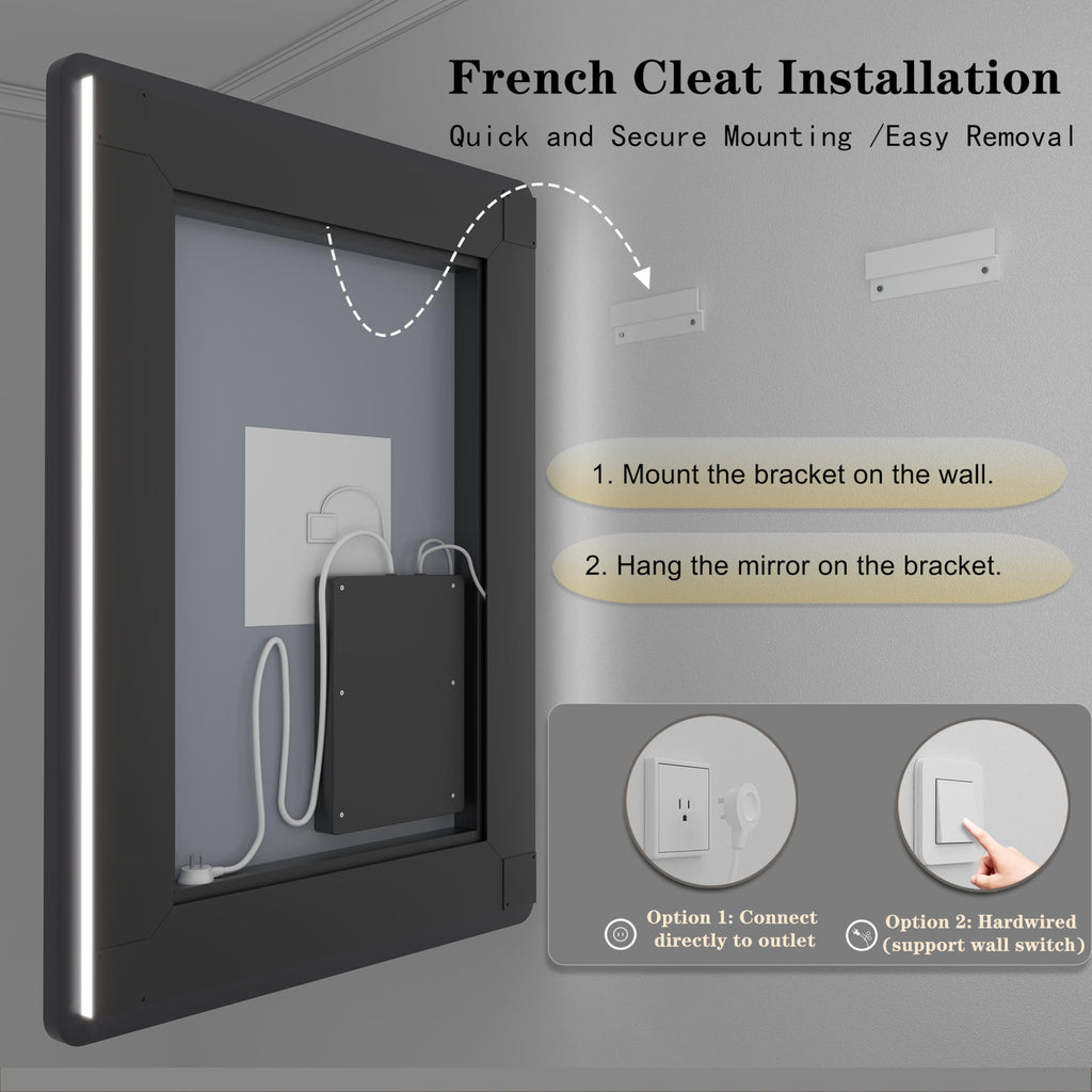 60"x30" LED Lighted Bathroom Mirror for Wall