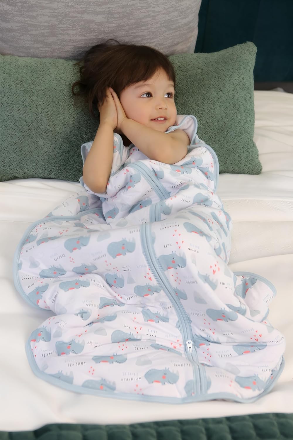 Baby Sleep Sack 2- 95% Rayon from Bamboo 5% Spandex Boys & Girls Wearable Blanket 1.0 TOG Toddler Sleeping Sack
