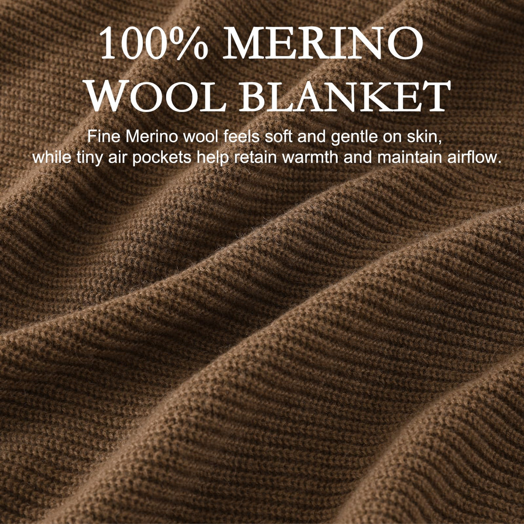 Merino Wool Blanket, Australian Natural Wool (Camel)