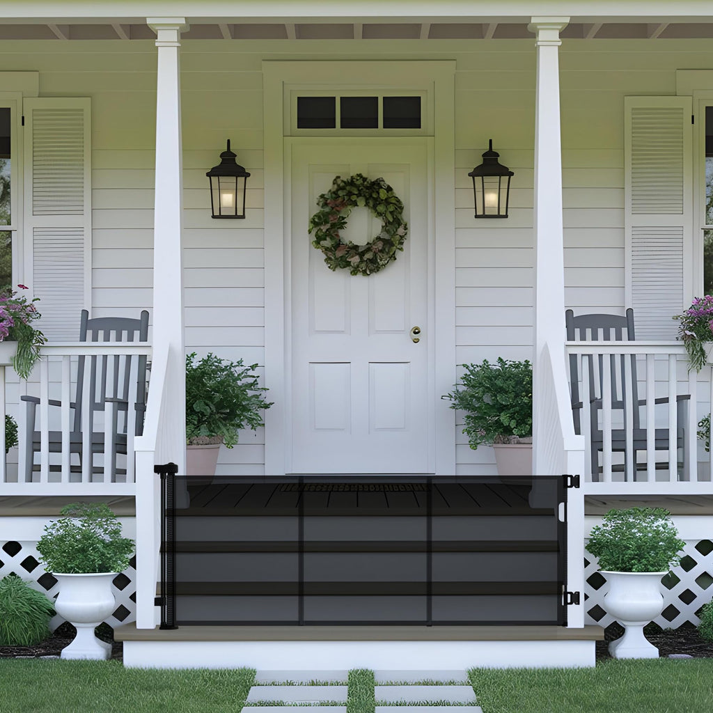 Retractable Baby Gate,Mesh Baby Gate or Mesh Dog Gate,34" Tall,Extends up to 100" Wide,Child Safety Gate for