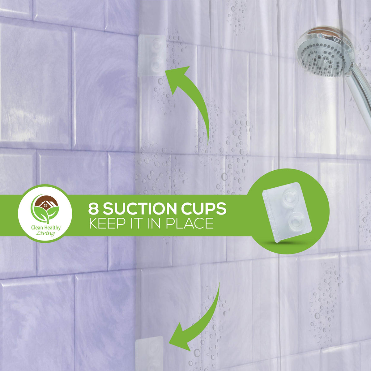 Shower Curtain Liner, Clear, 70 x 71 in, Premium