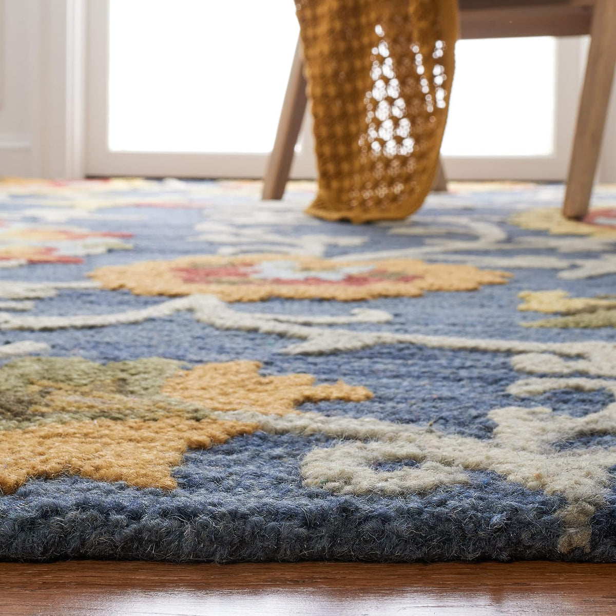 Blossom Area Rug, Navy & Multi, Handmade Wool