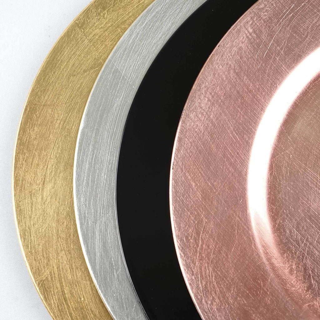 12 pcs 13" Silver Round Charger Plate Dinner Chargers for Tabletop Decor Holiday Wedding Catering Event Decoration