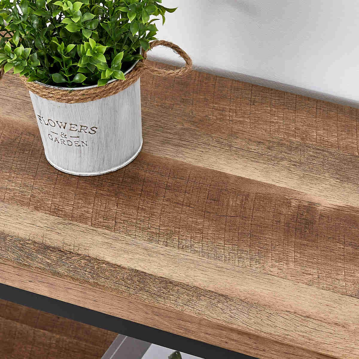 55" Console Table, 3 Tier Farmhouse Narrow Sofa Table, Rustic Oak