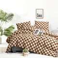 Brown and White Plaid Comforter Set Cream Brown Checker Bedding Comforter Rust Brown Abstract Buffalo Blanket