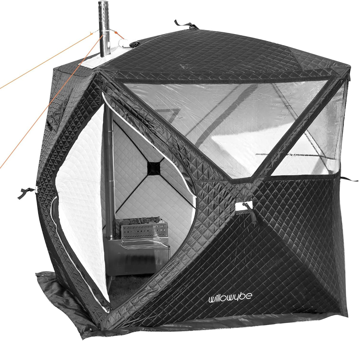 Portale Outdoor Sauna Set with Tent, Dry Sauna Wood Stove, Driftwood-infused Cooking for Friends