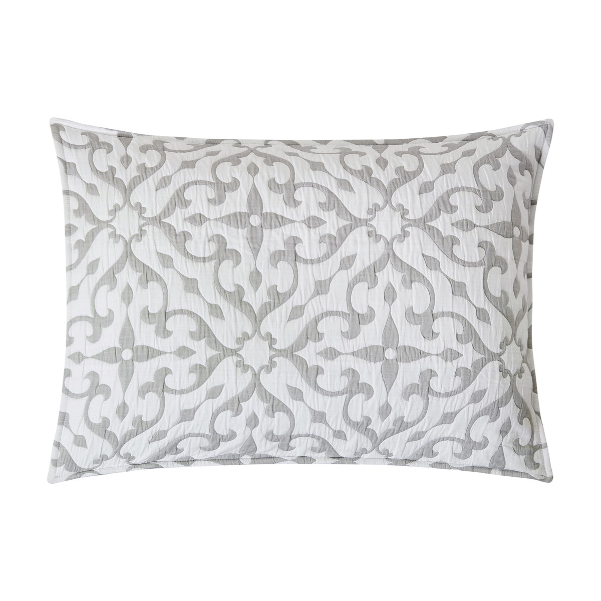Gray & White Medallion Jacquard Reversible Bed 3 Piece Quilt Elegant 50% Cotton 50% Polyester Coverlet Bedding