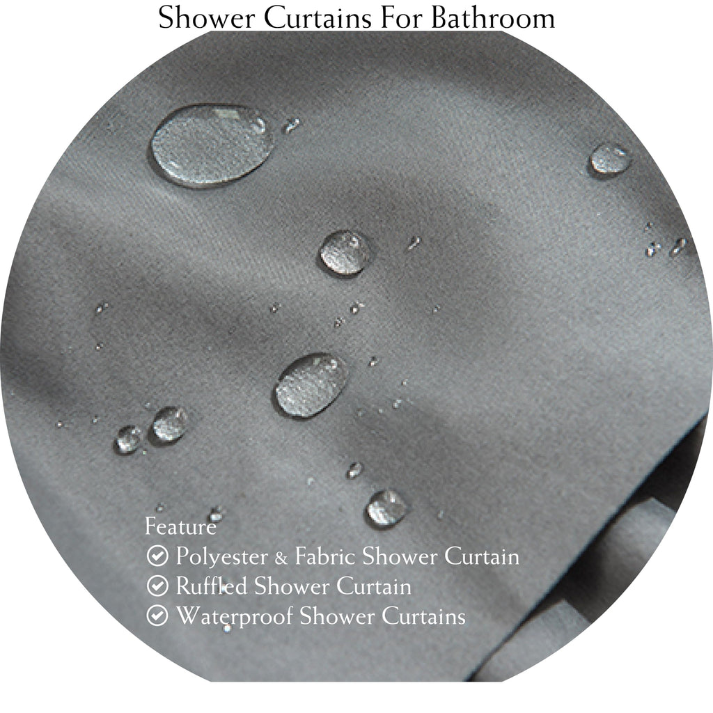 Gray Ruffle Shower Curtain, 72 x 84, Machine Washable Fabric