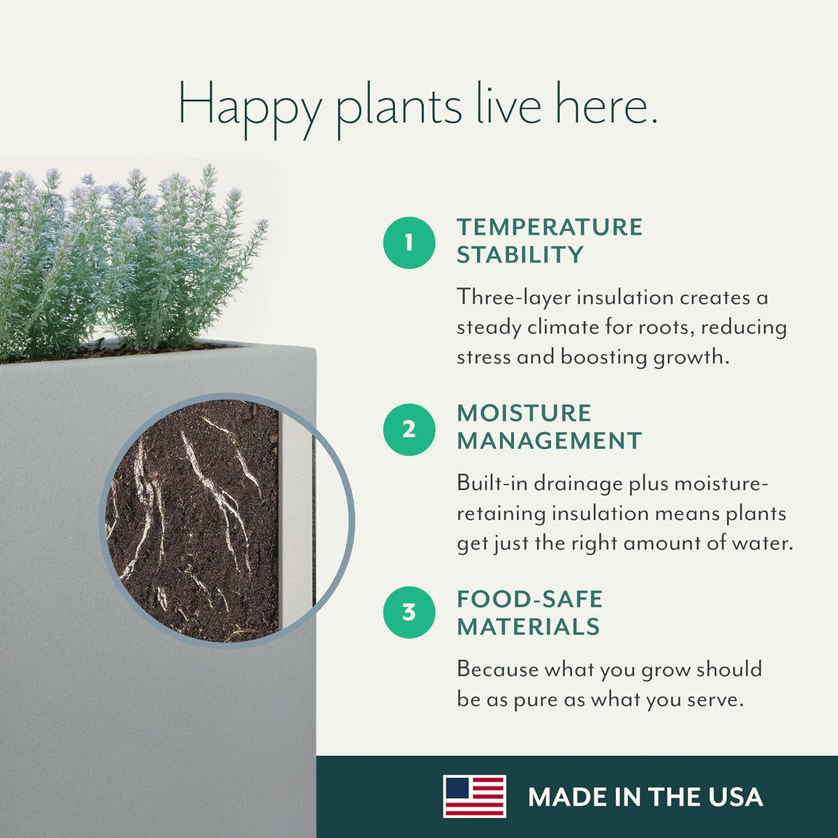 Milan Modern Outdoor/Indoor Rectangular Trough Planter - 46" x 17" x 19" H - Lightweight Weather Resistant Stone-Look