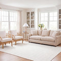 Area Rug 8x10 - Natural Fiber Collection - Large - Ivory, Handmade Wool & Jute, Ideal, Dining Space (NF487A)