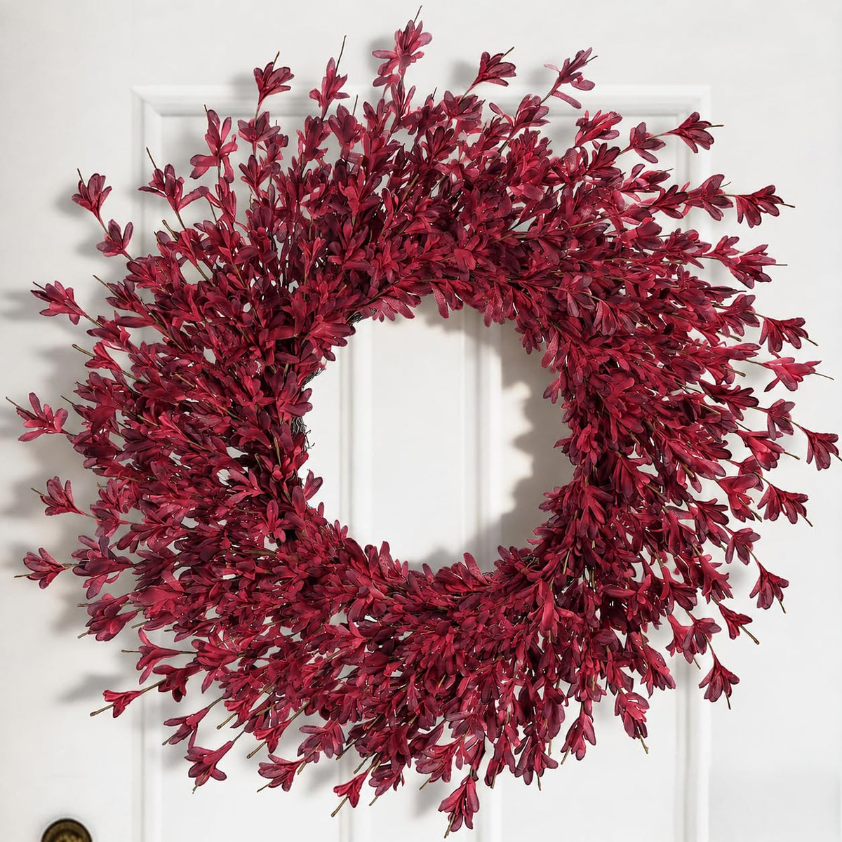 26" Fall Wreaths for Front Door Outside Large Autumn Wreath Burgundy