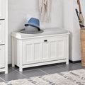 Farmhouse Shoe Storage Bench with Cushion