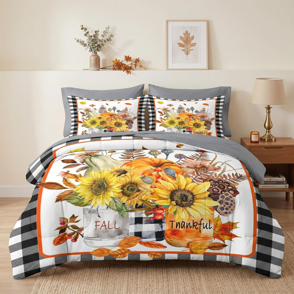 Fall Comforter Set with Sheets, 5 Pieces Buffalo Bedding