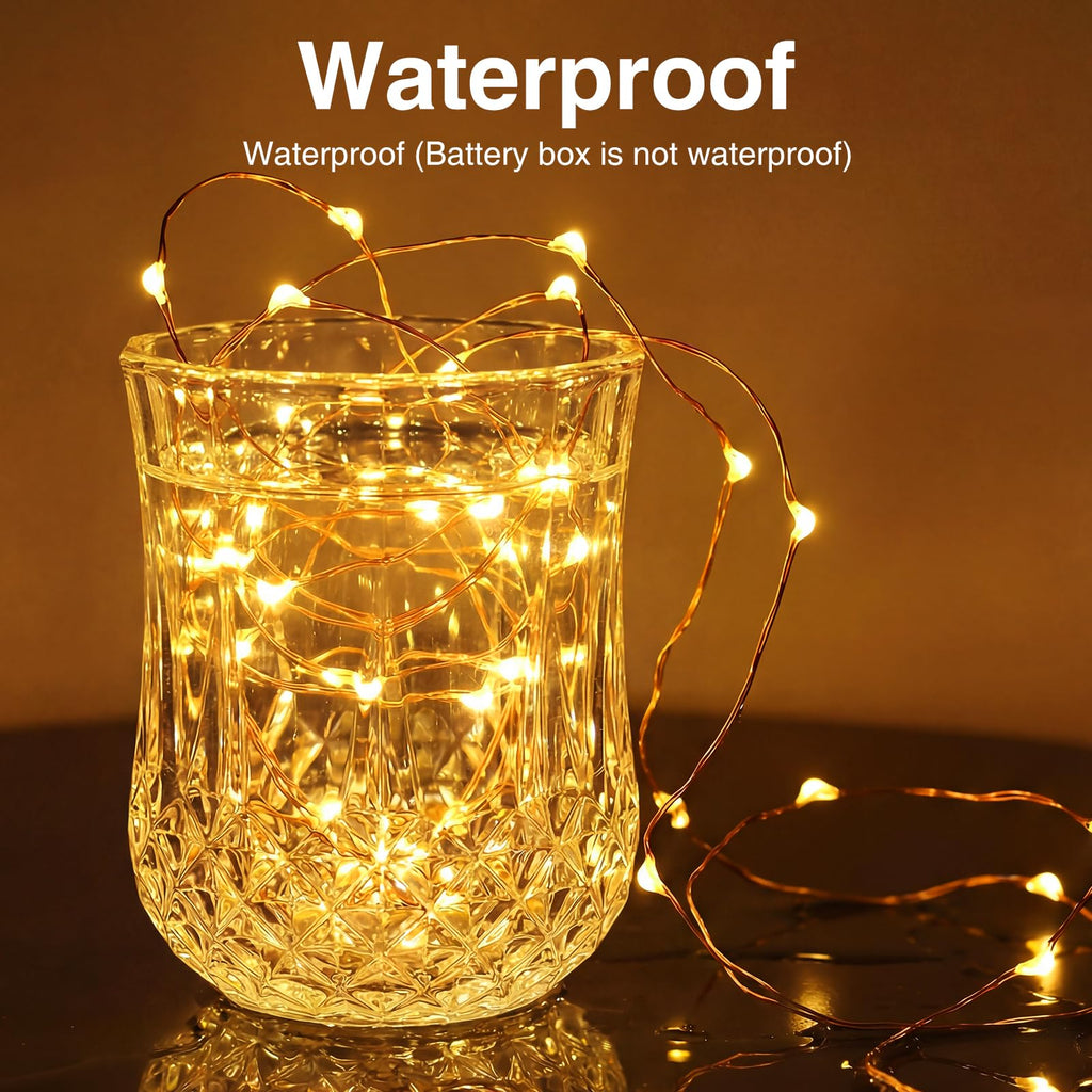8 Pack Fairy Lights Battery Operated with Timer, 16FT String Lights
