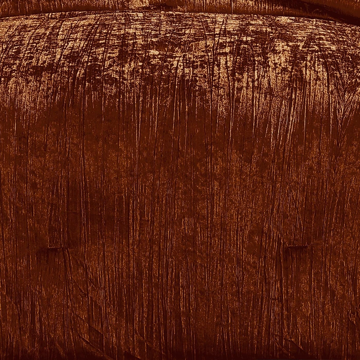 Turin Crinkle Velvet Comforter Bedding Set, Queen Size, Glam Textured Décor, Spice, 7 Pieces