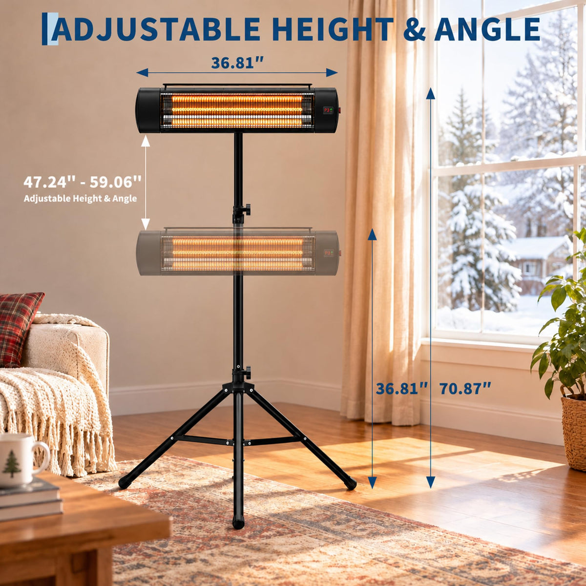 Infrared Patio Heater, Freestanding Outdoor Heater with Tripod