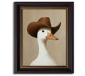 3D Textured Canvas Wall Art American-Style Frame Trendy Cowboy Duck Farmhouse Funny Animal Relief Poster Print