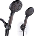 High Pressure 6-setting Luxury Handheld Shower Head, 6 Foot Stainless Steel Hose, Anti Clog Jets, Anti Slip Grip, Top