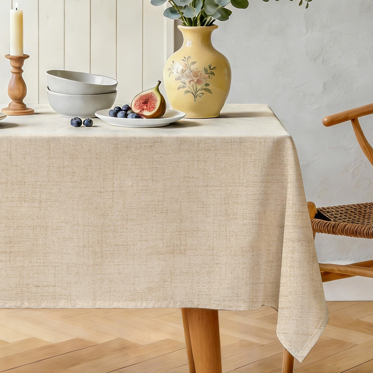 Natural Linen Rectangle Tablecloth