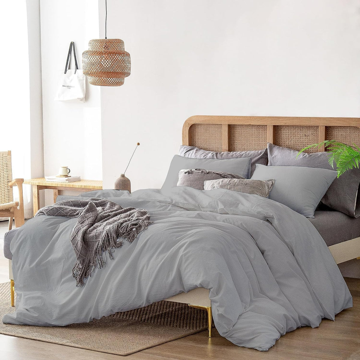 1 Piece King/California King Size (94" x 104") Inch Luxury Soft Duvet Cover 800 Thread Count 100% Egyptian Cotton