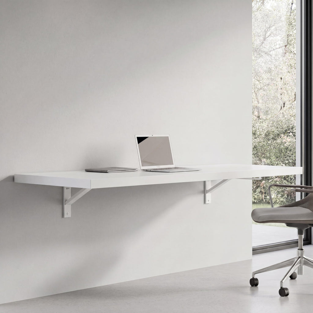 Wall Mounted Desk, Murphy Desk, Wall Mounted Folding Table, 48x16 White