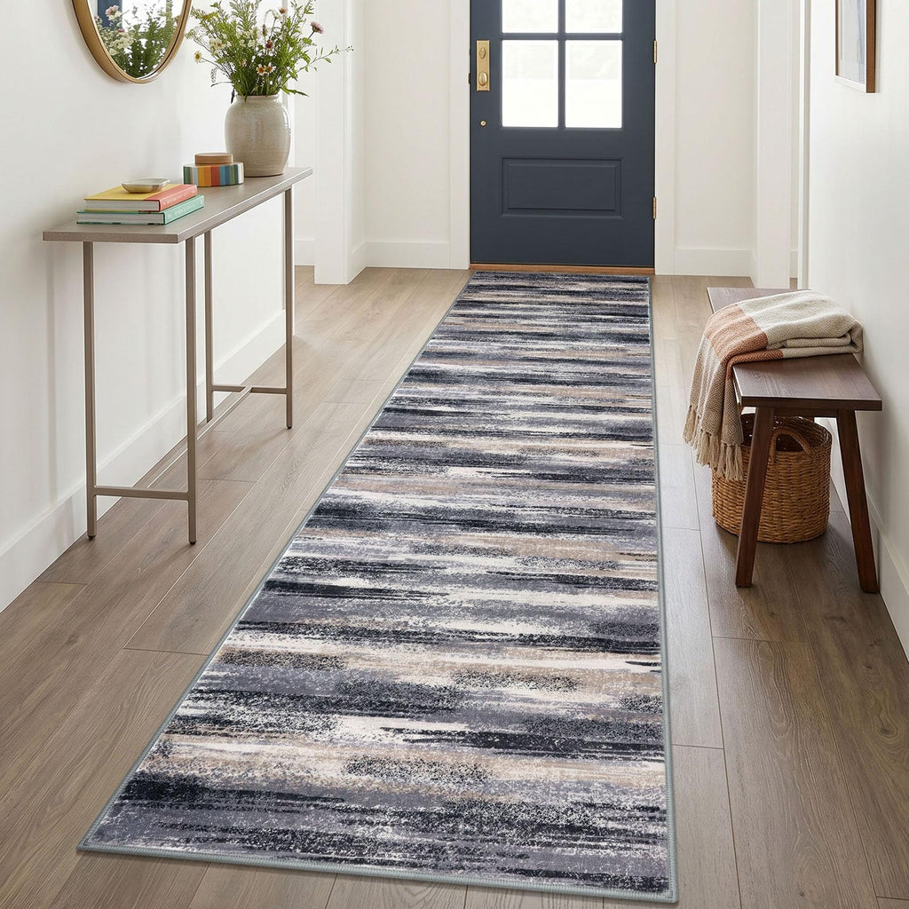 Abstract Washable Runners 2.6x10 Runner Rug Non Slip