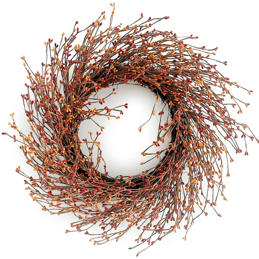 24 Inch Fall Wreath for Front Door Full Artificial Grapevine Wreath