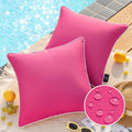 Pack of 2 Outdoor Waterproof Solid Throw Decorative Pillow Cover Decorative Square Outdoor Pillows Cushion Case Patio