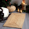 Pack of 1 Handwoven Braided Jute Area Rug Rectangular - 100% Natural Burlap Reversible Accent Rugs for Home