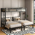Heavy Duty Triple Bunk Bed for 3, Twin Over Twin Over Twins with Guardrails and Ladder, Metal Bunk Bed
