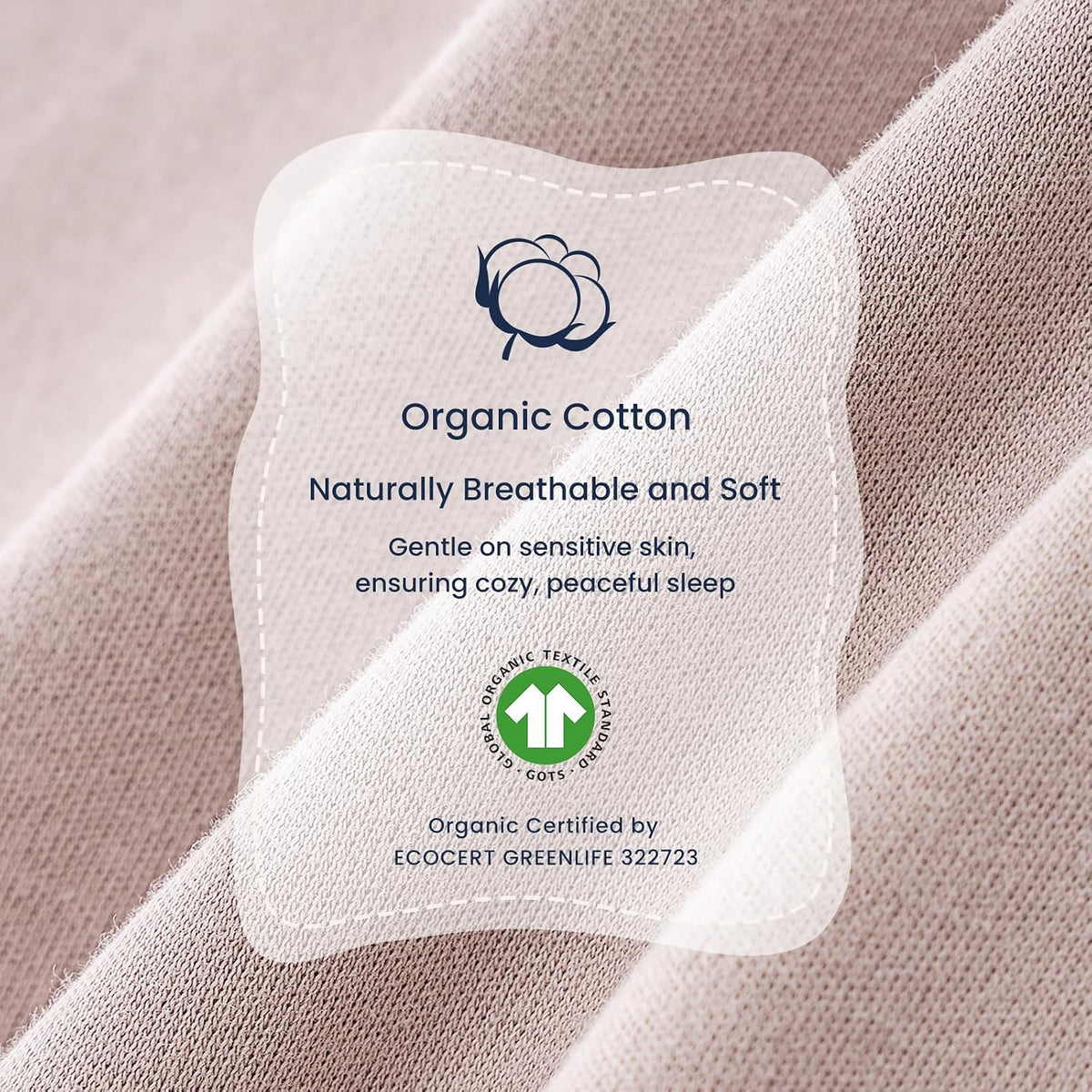 Organic Cotton Sleep Sack with Feet,1.0 TOG Sleep Bag,3