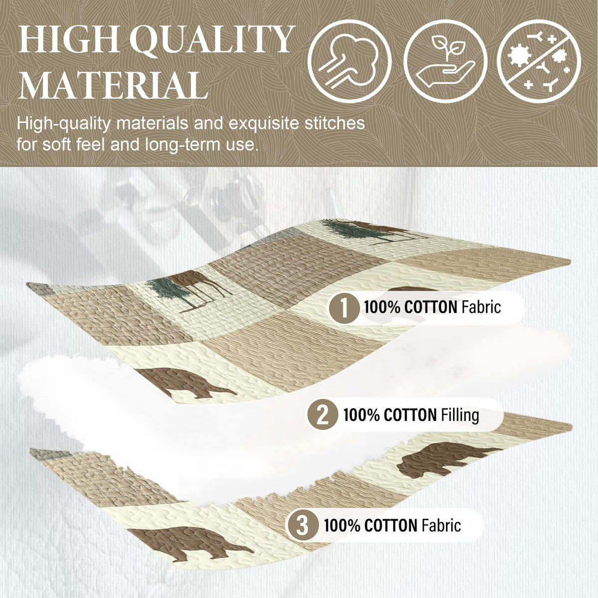 Quilt Set, 100% Cotton Lightweight Comforter
