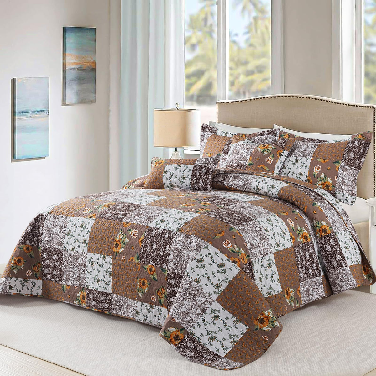 Quilts, Quilt Bedding Set with Floral Pattern