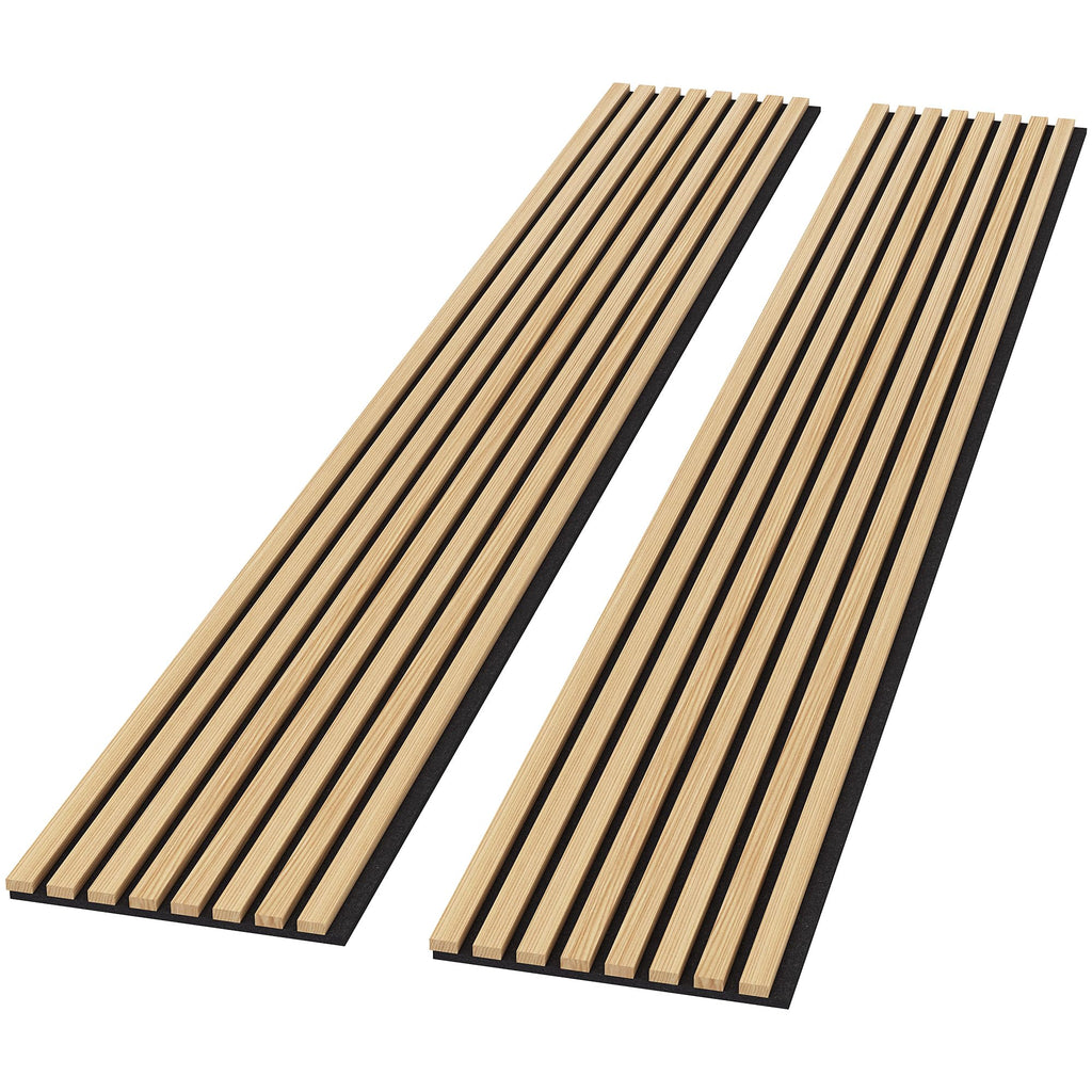 2 Pack Acoustic Solid Wood Wall Panels, 94.49" x 12.6" Soundproof Wall Panels, Wood Slat Wall Panels for Wall Decor