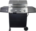 4-Burner Propane Gas Grill, 44,000 BTU Stainless Steel BBQ Grill with Cast Iron Grates, Side Tables, and Large Cooking Area for Outdoor Patio