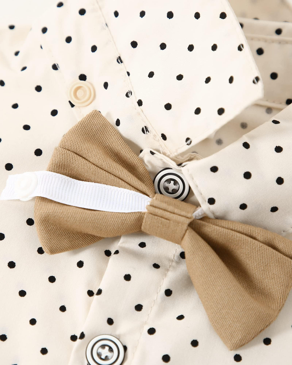 Baby Boys Gentleman Outfits Pants Sets, Infant Long Sleeve Shirt + Pants + Bow Tie + Suspenders