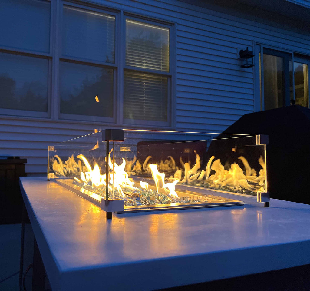 35" x 15" x 6" Wind Guard, fits Celestial 30" x 10" Fire Pit Burner Pans