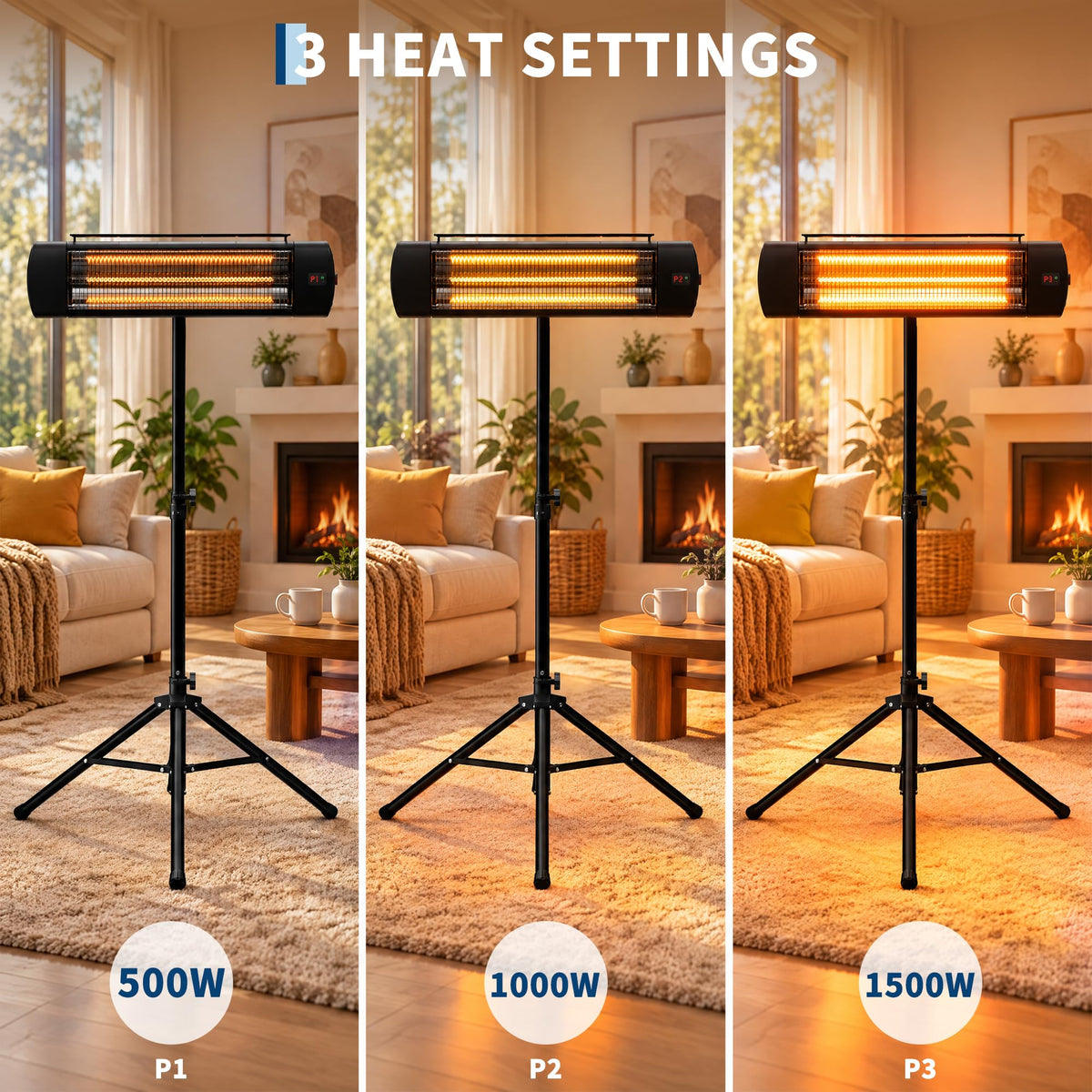 Infrared Patio Heater, Freestanding Outdoor Heater with Tripod