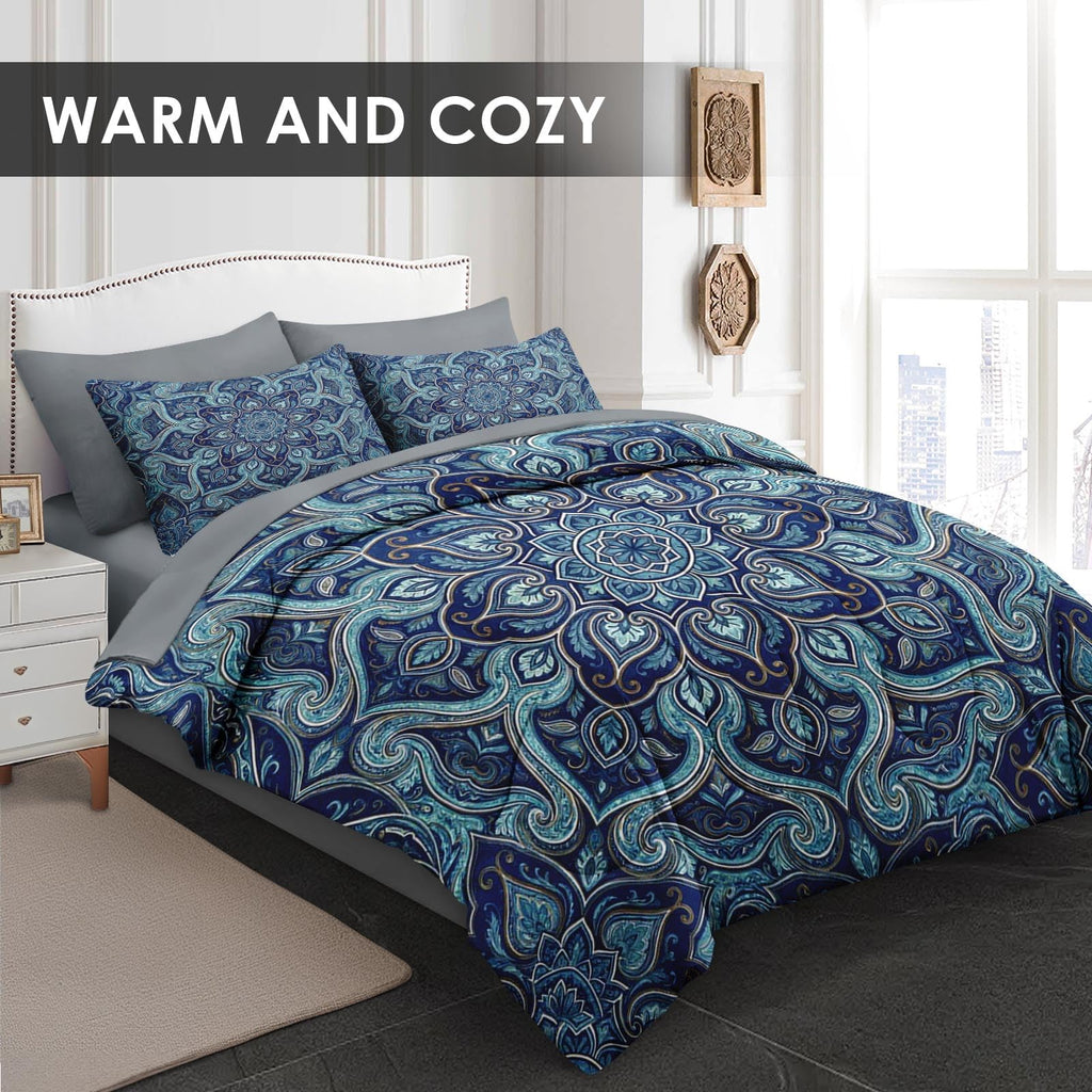 Comforter Set with Sheets, 7 Pieces Mandala Paisley Bedding