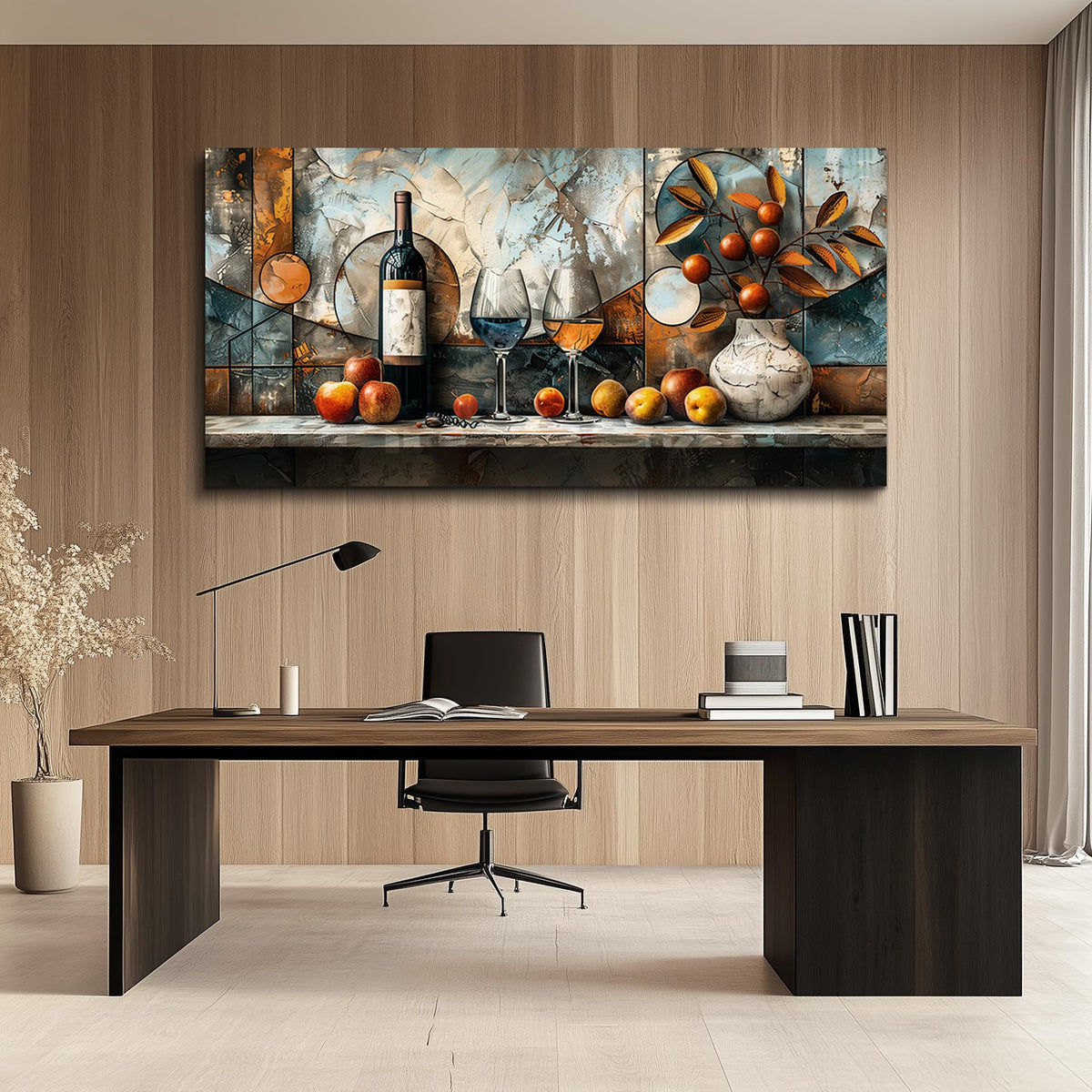 Large Wall Art, Wine Pictures Wall Decor, Dining Room Wall Art, Fruit Still Life Canvas Prints, Modern Kitchen Decor