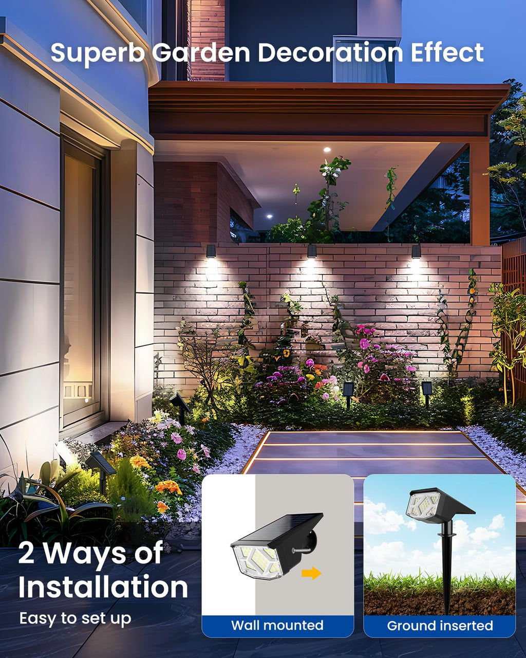 Solar Spot Lights Outdoor Waterproof 12 Pack Cool White