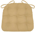 Cotton Duck Tan Dining Chair Pad with Ties - 15 x 17 Size Small Chair Cushion - Latex Foam Fill - Machine Washable