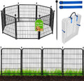 48 in(H) Garden Fence Panels, 8 Panels Total 17.7 Ft(L), Heavy Duty Iron Metal Animal Barrier Fence, Fencing for