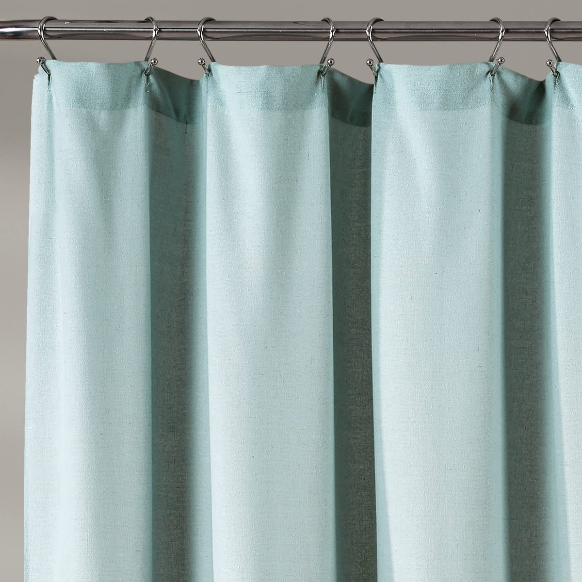Linen Button Single 72" W x 78" L Blue & White - Extra Long Shower Curtains - Blue Fabric - Farmhouse Bathroom Decor
