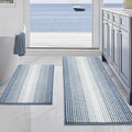 Bathroom Rugs and Mats Sets, 2 Piece Thick Absorbent Chenille Non Slip, Soft Shaggy Floor Mats, Machine Washable (Fog