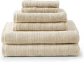 Bath Towels, Soft & Absorbent 100% Cotton Towels, Solid 500 GSM, 6-Piece Bathroom Towel Set with Textured Weave