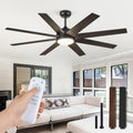 60" Ceiling Fan with LED Light and Remote - Classic Black