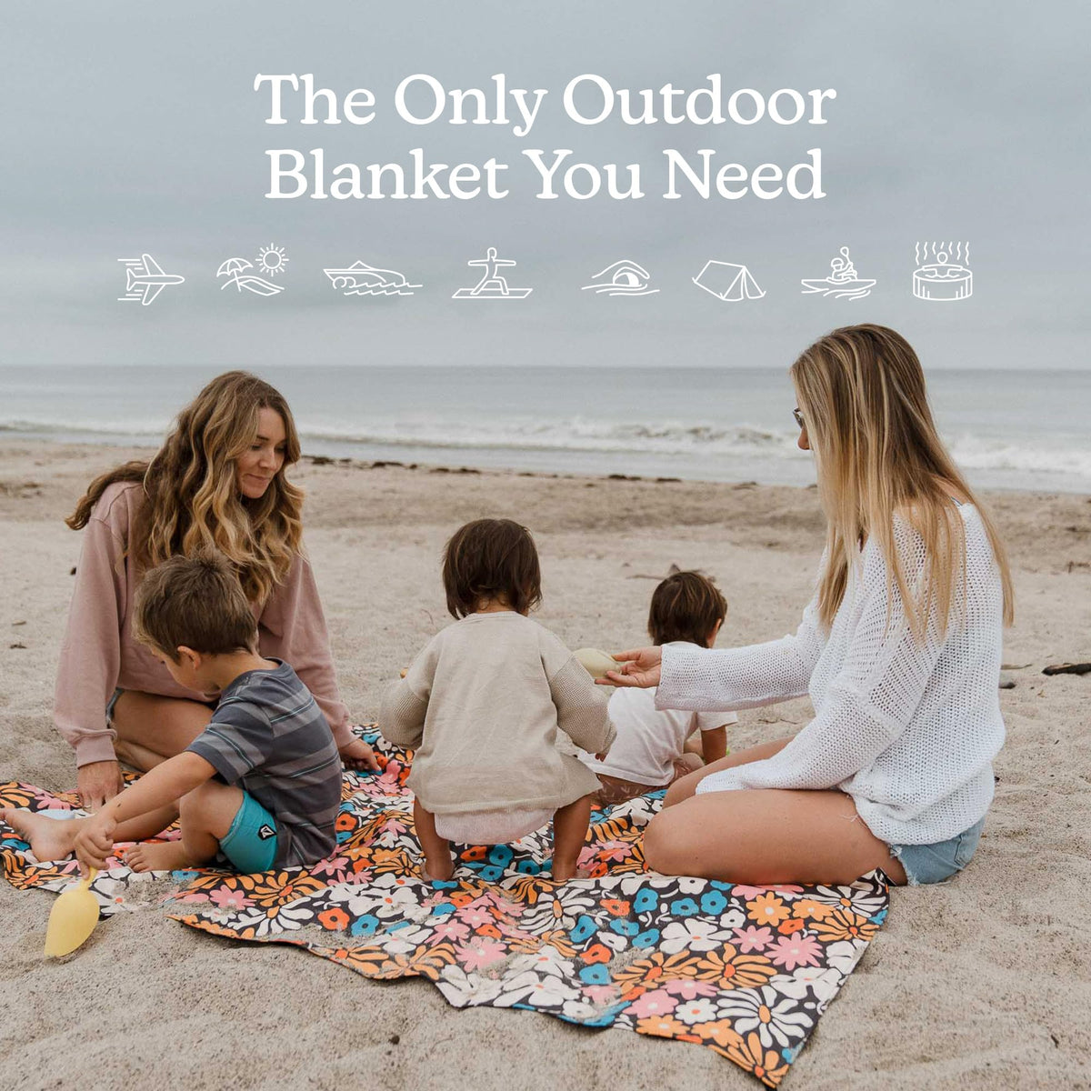 Festival Blanket - Perfect for Picnics, Camping, & Lawn Seating - Plush Top & Water Resistant Base - Made with Post
